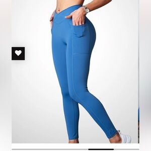Blue V Shape Leggings